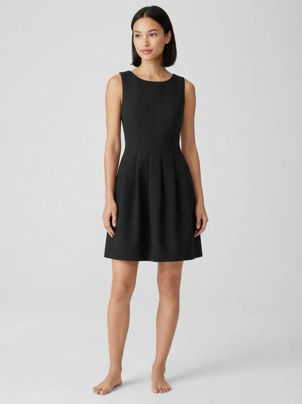 Vintage Calvin Klein (very Azzedine Alaia) Black Minimal Pleats Dress Size 6